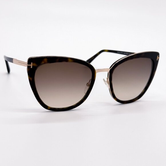 NEW TOM FORD SIMONA TF717 52F WOMEN CAT EYE SUNGLASSES FT0717/S HAVANA - Picture 1 of 9